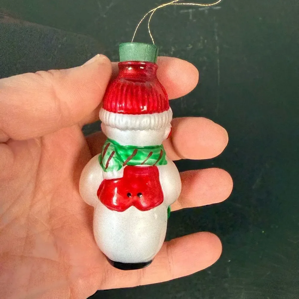 Vintage Avon Glass Light Cover SNOWMAN Miniature Lights Ornament